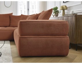 Terakotová ženilková rohová pohovka (ľavý roh/do L) Whesley – Bobochic Paris