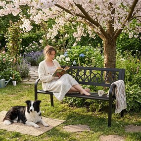 MultiGarden Záhradná lavička s ozdobným operadlom 120x50 cm MultiGarden