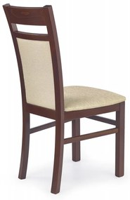 Jedálenská stolička GERARD 2 – masív, látka, viac farieb Tmavý orech / béžová