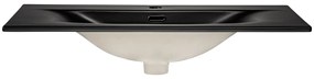 Závěsná skříňka Luxor Black I se zápustným umyvadlem 80 cm černá