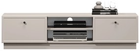 TV stolík Lorini 150 cm na sokli – kašmírová / čierne úchytky G