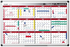 Bi-Office Ročná plánovacia tabuľa, magnetická, dni/mesiace, 900 x 600 mm