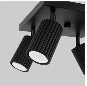 Čierne stropné svietidlo 25x25 cm Gleam – Sollux