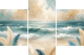 Obraz – Maľovaná pláž v jemných farbách (90x60 cm)