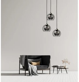 Luster na lanku SOLO BLACK 3xE27/60W/230V čierna/zlatá