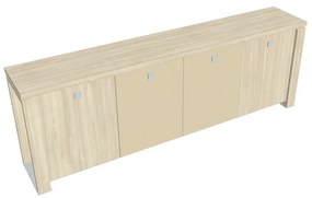 Nízka skriňa Verno+ S 260 x 46 x 90 cm, kombinované dvere, agát / vanilka