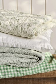 Ib Laursen Prešívaný prehoz Dusty Green Stripes 130 × 180 cm