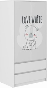 Wooden Toys Detská skriňa B-9 BIELY MEDVEDÍK