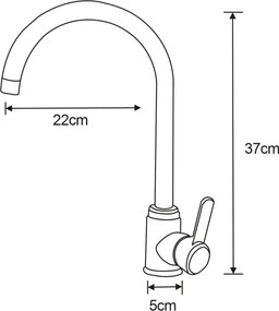Mexen SANIKA - Vysoká batéria/drezová, oceľová, 672500-00