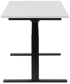 Elektricky nastaviteľný písací stôl 130 x 72 cm bielo-čierny DESTIN II Beliani