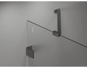 Mexen Lunar-B, výklopný sprchový kút ľavý 100 x 80 cm, 8mm číre sklo, grafitový profil, 832-100-080-95-00-L