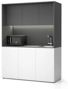 PLAN Kuchynka NIKA s drezom a batériou 1481 x 600 x 2000 mm, grafitová, pravá