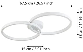 Eglo 900954 -LED RGBW Stmievateľné stropné svietidlo AMANDOLO 19,5W/230V biela + DO