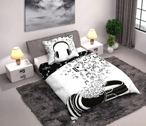 Bavlnená posteľná bielizeň Music 140x200 cm