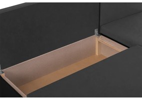 Rozkládací rohová sedací souprava ROLO Šedá/Černá