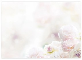 Sklenený obraz nežných kvetov (70x50 cm)