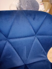 AKCIA Jedálenská stolička MANGO VELVET s čiernymi nohami, modrá II. akosť