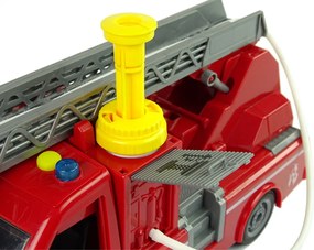 LEAN Toys Hasičské auto so striekaním vody zvukmi a svetlami červené