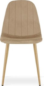 Set štyroch jedálenských stoličiek PADVA zamatové hnedé / hnedé nohy (4 ks)