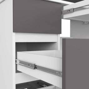 Písací stôl A-7 90 cm bílý/šedý levý