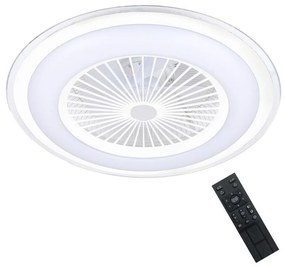 LED Stmievateľné stropné svietidlo s ventilátorom ZONDA LED/48W/230V biela + DO