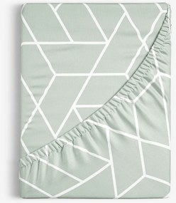 Goldea bavlnená napínacia plachta - mozaika na šalviovom 80 x 160 cm