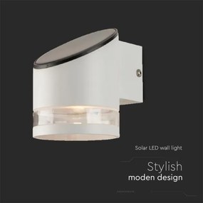 LED Solárne nástenné svietidlo so senzorom LED/1W/3,7V IP54 3000K 1200 mAh biela