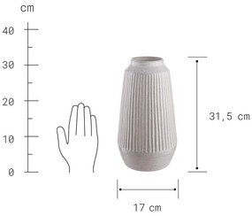 FINJA Váza 31,5 cm - biela
