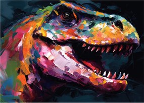 Sklenený obraz - Dinosaurus, maľba (70x50 cm)