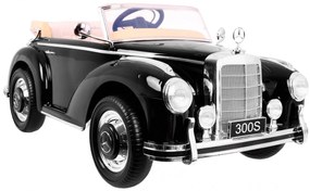 Mercedes Benz 300S Retro pre deti + diaľkové ovládanie + EVA + free Start + LED MP3 - čierne
