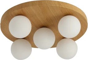 Brilagi - Stropné svietidlo LUND WOOD 5xG9/9W/230V pr. 40 cm drevené