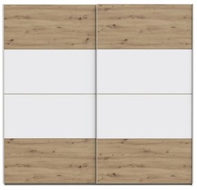 Šatníková skriňa KARO 220x210 cm biela/dub artisan