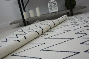 Koberec SENSE Micro 81249 Cik Cak ETNO biely/nebeský