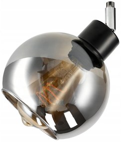 BERGE Sklenená LED stropná lampa, nastaviteľná, 3xE27 - dymová guľa