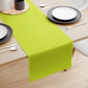 Goldea behúň na stôl loneta - zelený 20x140 cm