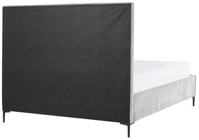 Zamatová posteľ s úložným priestorom 180 x 200 cm sivá SEZANNE Beliani