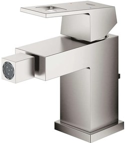 GROHE Eurocube páková bidetová batéria s odtokovou súpravou s tiahlom, Supersteel, 23138DC0