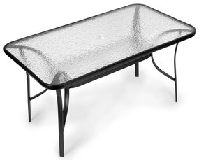 ModernHome Záhradný stôl vlnitý sklenený 140x80cm terasa balkón