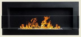 Závesný biokrb na stenu AIASA ČIERNY MAT SO SKLOM 90x40x12