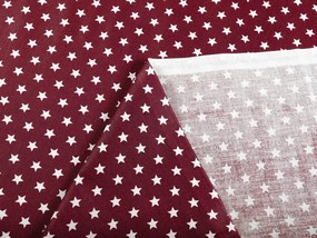 Biante Detský bavlnený záves Sandra SA-351 Biele hviezdičky na tmavo červenom 130x150 cm