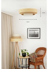 Brilagi - LED stropné svietidlo CEDAR LUNETA LED/26W/230V ratan/hnedá/krémová