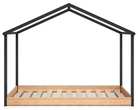 Antracitovosivá detská posteľ Marckeric Arthur, 90 x 190 cm