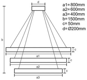 LED Stmievateľný luster na lanku LED/235W/230V 3000-6500K + diaľkové ovládanie