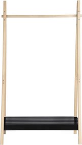 Čierny stojan na oblečenie z masívu pavlovnia Torino - House Nordic