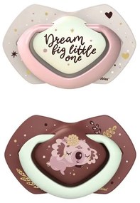 Svietiaci silikónový cumlík 6-18m, sada 2ks GIRL