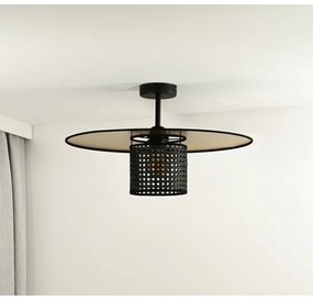 Duolla - Prisadený luster TOKYO RATTAN 1xE27/15W/230V pr. 50 cm zlatá/čierna