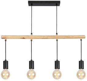 CLX Závesné osvetlenie v škandinávskom štýle nad jedálenský stôl TRAPANI, 4xE27, 60W, čierne