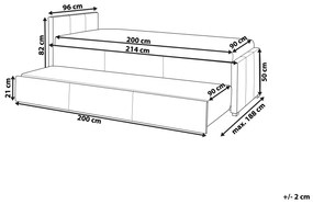 Čalúnená posteľ 90 x 200 cm tmavosivá MARMANDE Beliani