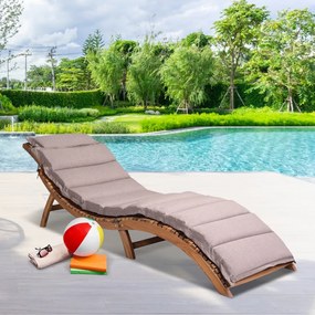 Jurhan Záhradné lehátko FLORIDA, skladacie, 57x190x51cm, prírodná hnedá