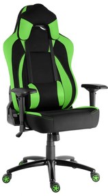 Herná stolička Racing ZK-035 TEX XL — látka, čierna / zelená, nosnosť 130 kg